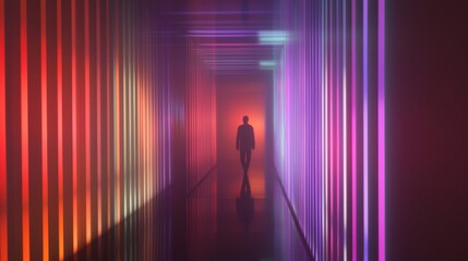 Immersive Light Installation: Dynamic Shadows and Vibrant Colors