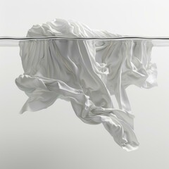 White cloth floating on the water surface