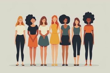 Fototapeta premium A group of diverse women of different ethnicities and body types