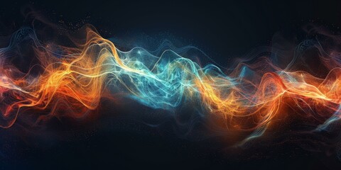 Fototapeta premium Colorful abstract background with flowing light waves