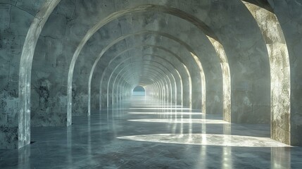 Obraz premium Empty Archway Tunnel of Light and Shadow