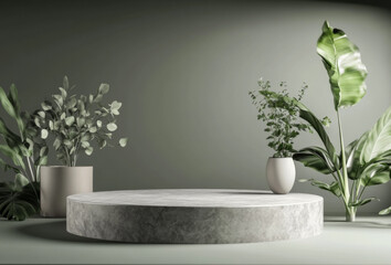 Product Podium - Green Background