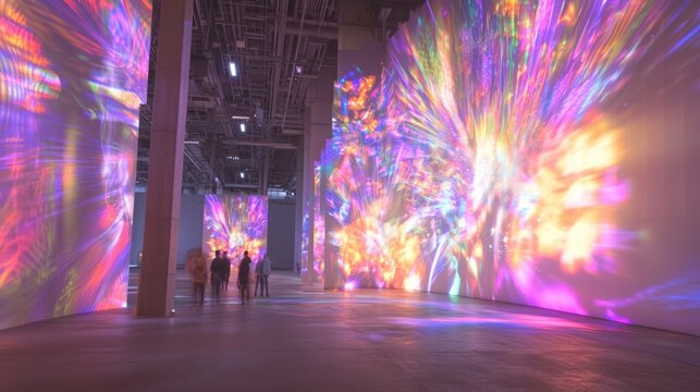 Enchanting Nature-Inspired Light Installation on Outdoor Canvas