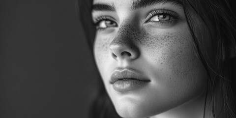 Fototapeta premium Intense Close-up Portrait of a Woman with High-Depth Field Effect