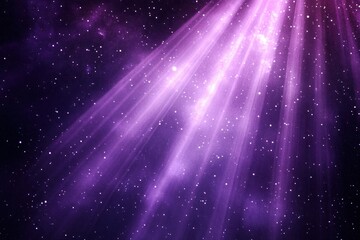 Vibrant Purple Light Rays in a Cosmic Background