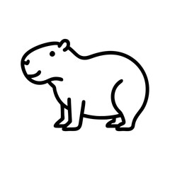 Fototapeta premium capybara line drawing with minimal design.