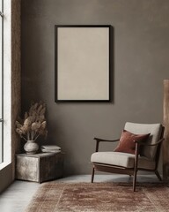 Elegant Interior Design with Contemporary Furniture and Sophisticated Decor in Luxurious Grey and Brown Tones