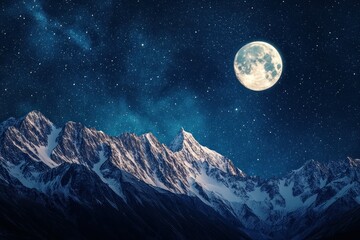 Tranquil Night Sky Filled with Stars and Moonlight