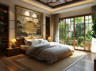 Elegant Asian Bedroom Interior Design