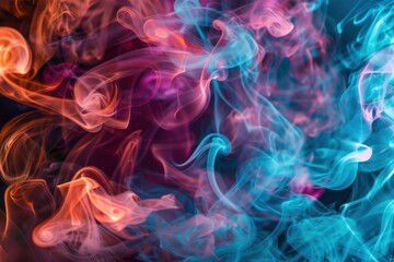 Obraz premium Colorful smoke is swirling in a variety of colors and shapes