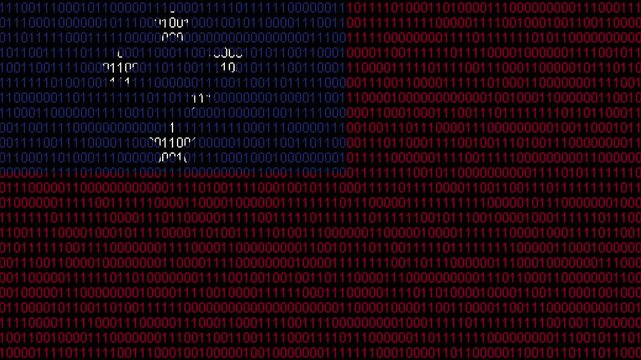 Binary code on flag of Samoa. Program source code or Hacker concept on Samoan flag. Samoa digital technology security, hacking or programming