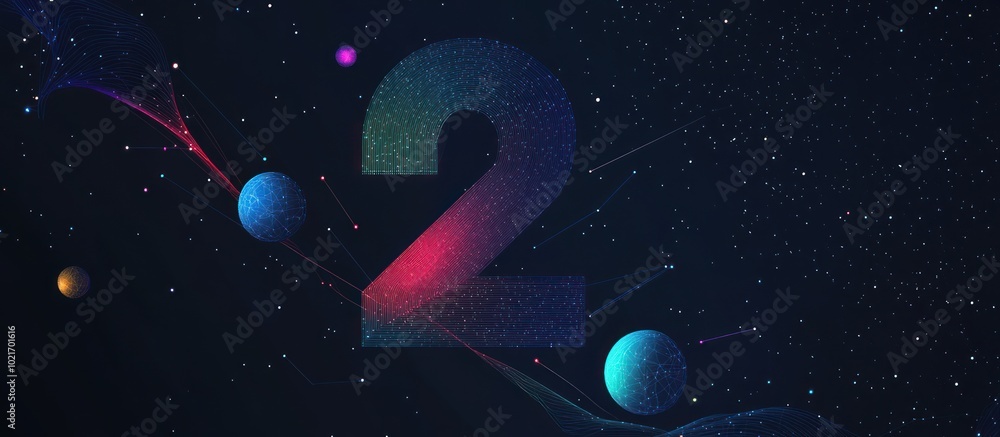 Poster two in the form of a starry sky or space, consisting of points