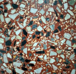 Mixed color stone tile background 