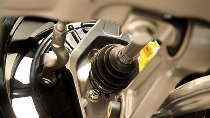 Car suspension and drive shaft. Structure of EV car spare parts. Such as Front or Rear suspension...
