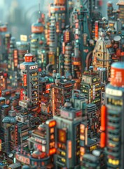 Obraz premium Futuristic Asian Cityscape Illustration
