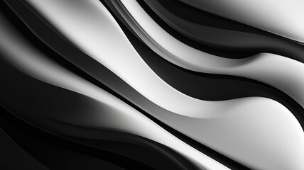 Obraz premium Elegant Black and White Undulating Lines in Abstract Form - Made with Generative AI