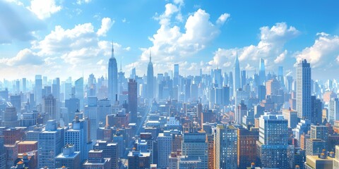 Obraz premium New York City Skyline on a Sunny Day