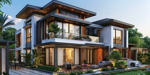 Fototapeta premium Modern Luxury Mansion Exterior Design