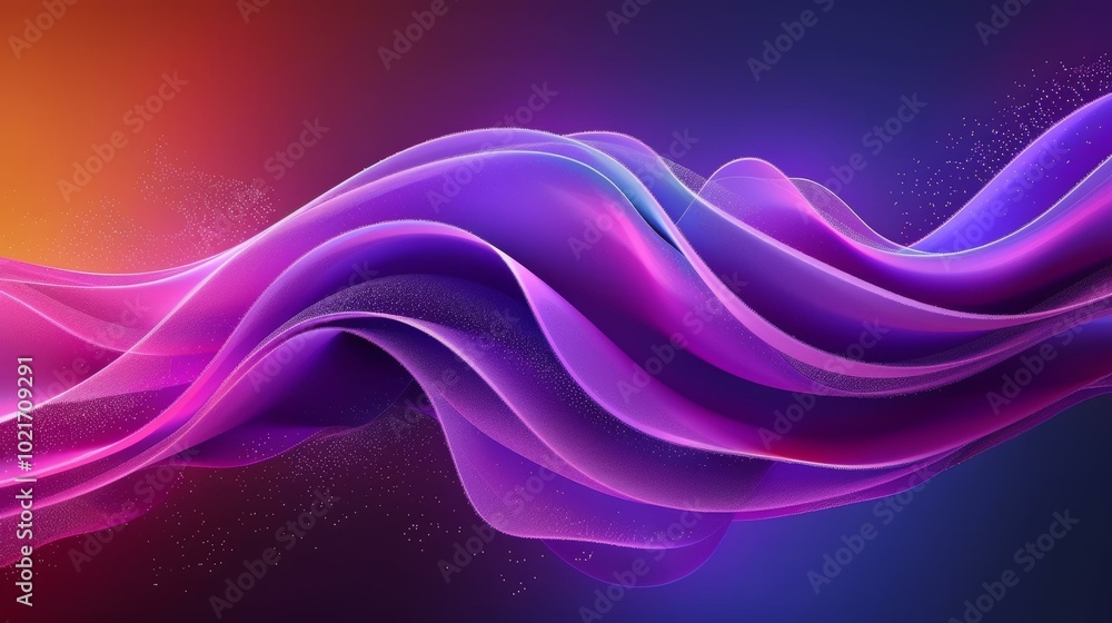 Poster Wavy gradient purple pink blue abstract background