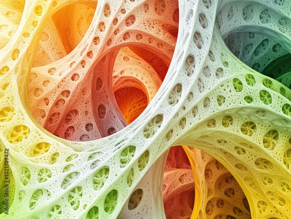 Poster ethereal flow. abstract fractal design mimicking fluid motion in futuristic concept