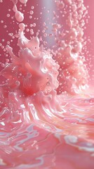 Abstract Pink Liquid Splash Art