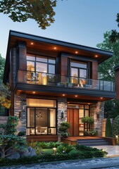 Modern House Exterior Design with Landscaping