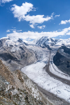 Monte Rosa massif and Gorner Glacier (Gornergletscher), Zermatt, Switzerland