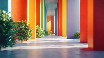 Colorful Columns 3D Render