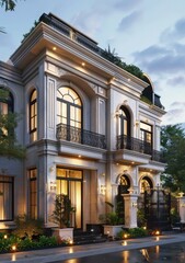 Obraz premium Luxury Mansion Exterior Design Elegance