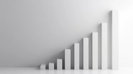 Business Success Graph on White Background Generative AI