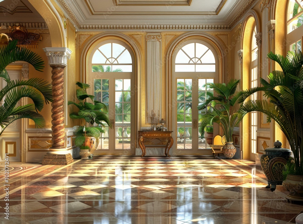 Sticker Luxury Palace Grand Hall Interior Design