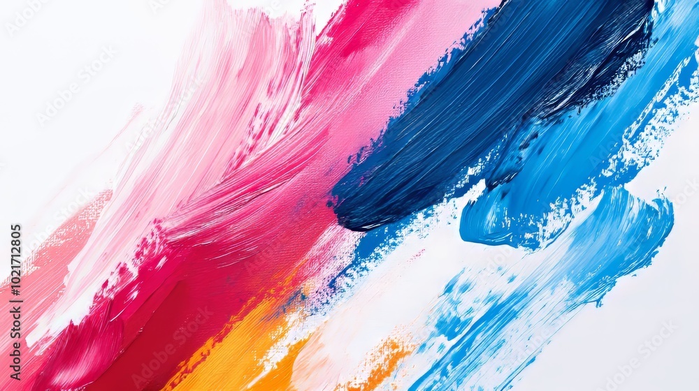 Poster abstract artistic brush strokes on white background for creative projects generative ai