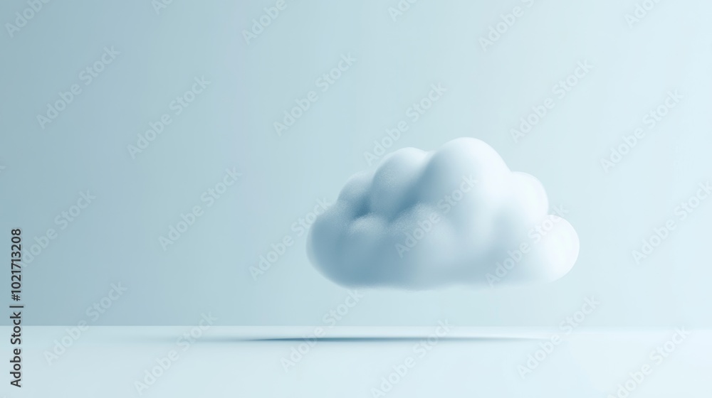 Poster cloud storage icon on white background for data storage concept generative ai