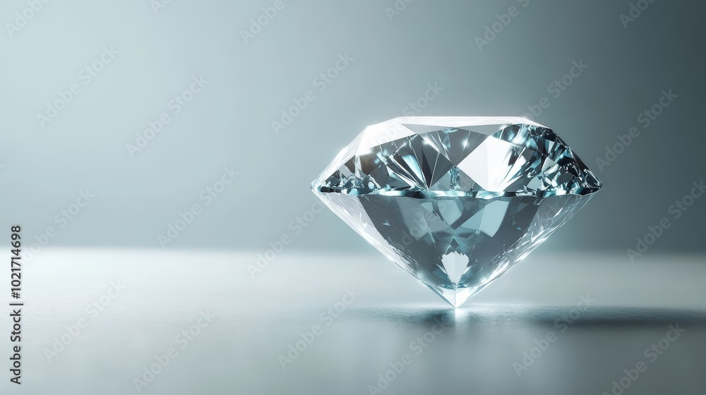Poster diamond symbolizing value and achievement on grey background generative ai