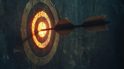 Focus and Success Concept with Arrow Hitting the Bullseye Generative AI