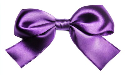 A purple ribbon bow is shown on a white background