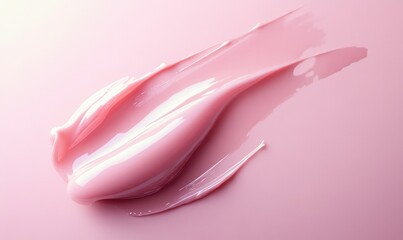 A pink blob of makeup on a pink background