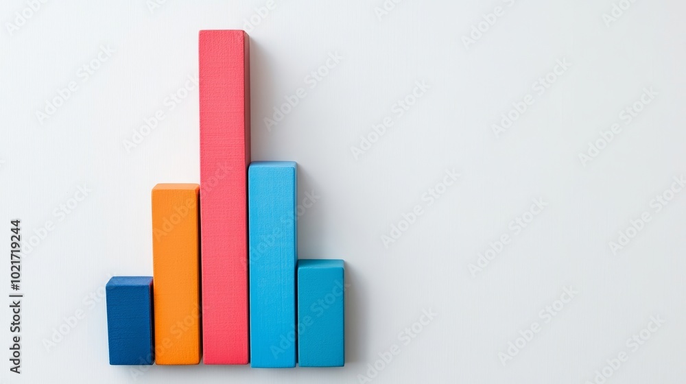 Poster rising bar chart on white background symbolizing success and growth generative ai