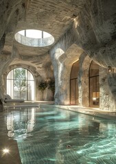 Fototapeta premium Cave-like Swimming Pool Interior Design
