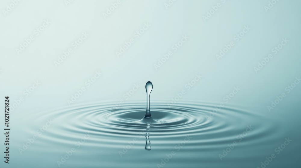 Aufkleber raindrop ripples on calm water background for text overlay generative ai