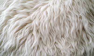 A close up of a fluffy white sheep's fur