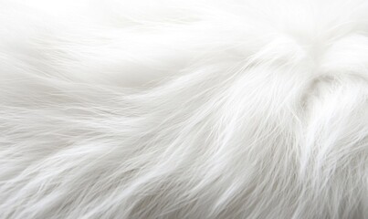 The fur of a white animal is shown in detail, with the texture