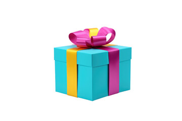 Fototapeta premium Birthday gift box with bow isolated on transparent background