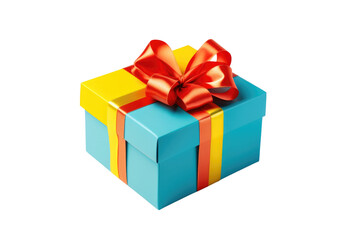 Obraz premium Birthday gift box with bow isolated on transparent background