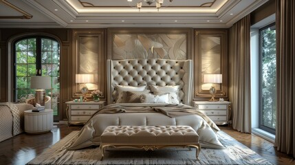 Luxury Bedroom Interior Design Illustration