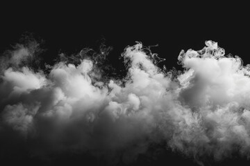 Obraz premium White smoke cloud on black background