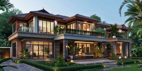 Fototapeta premium Luxury Modern Villa Exterior Design