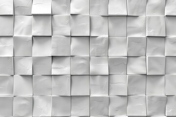 Fototapeta premium White ceramic tiles with beveled edges form an interesting geometric pattern