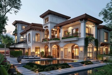Fototapeta premium Elegant Architectural Villa Design Exterior