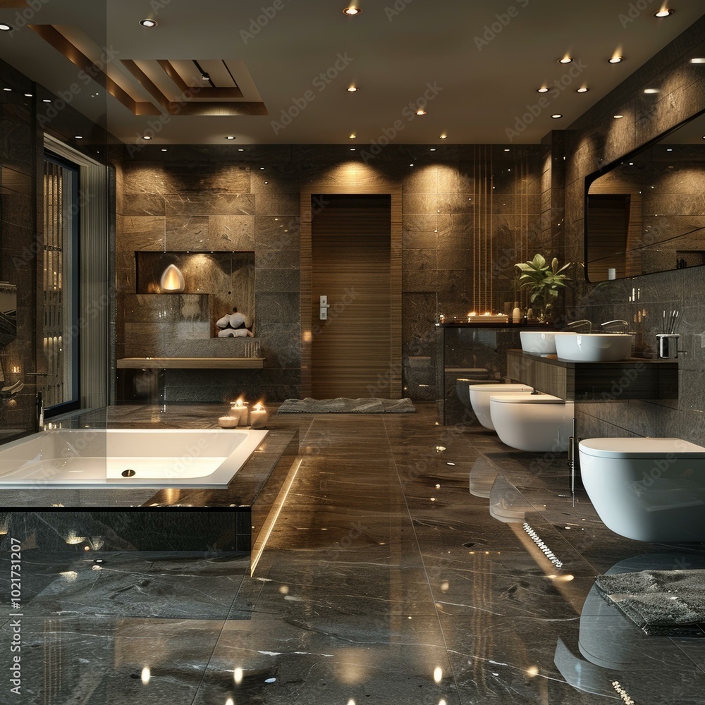 Sticker Luxury Modern Bathroom Interior Design